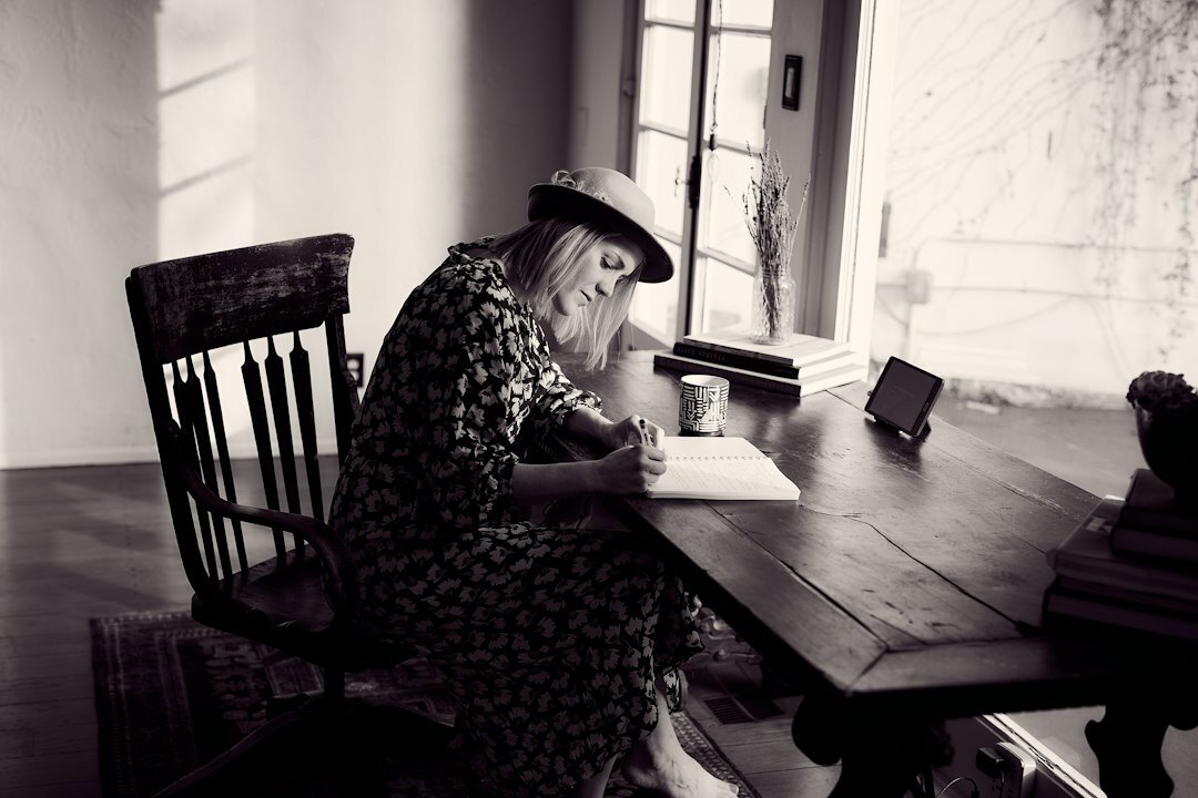 mystery writer at work