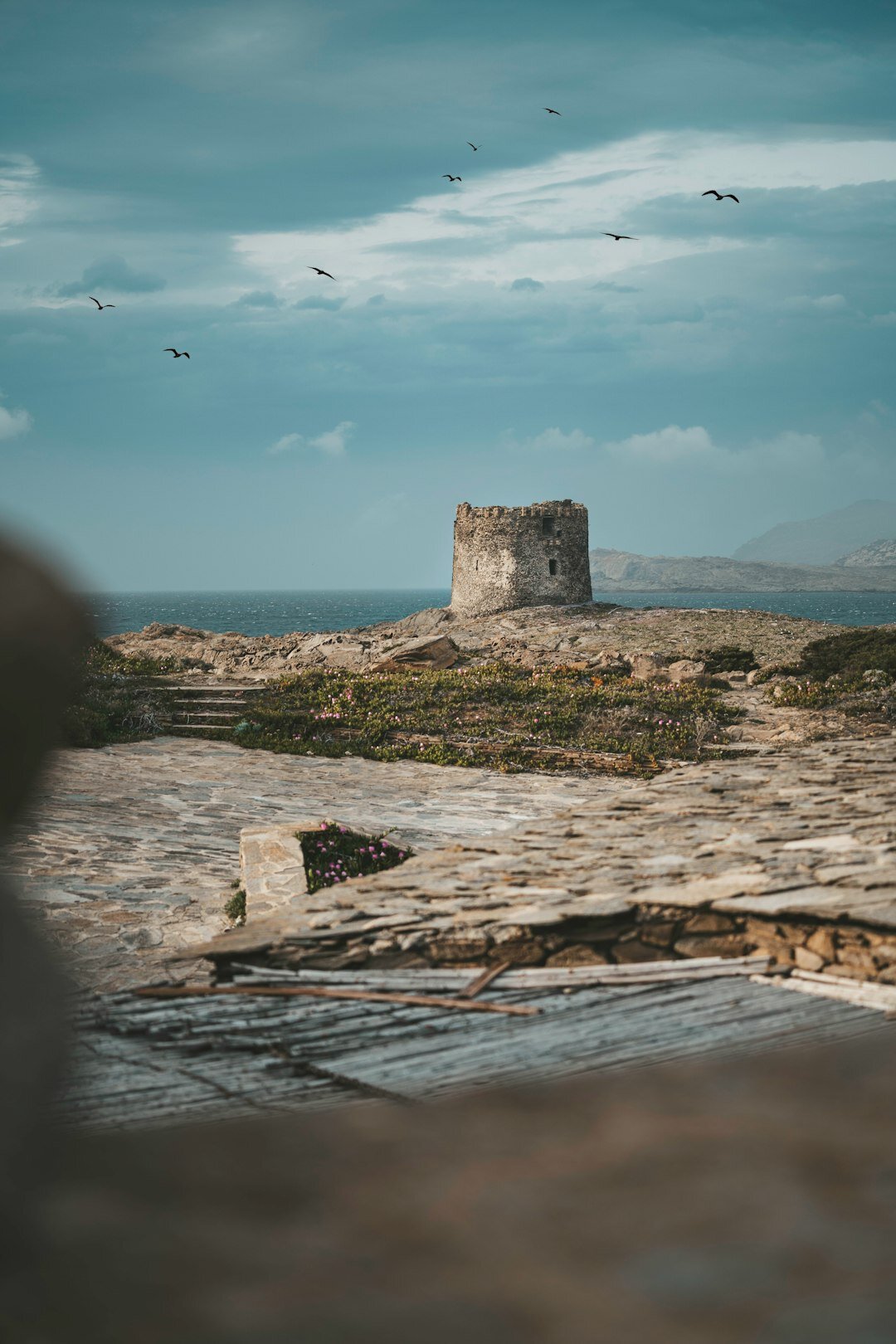 old stone castle by sea